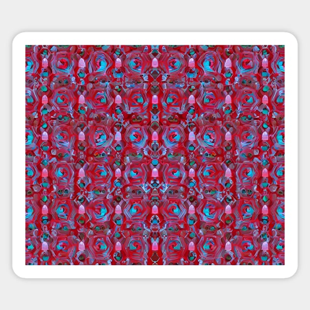 Scarlet Aesthetic Repeating Abstract Pattern Sticker by BubbleMench